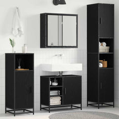 Bathroom Furniture Set 3 pcs 65 x 33 x 60 cm Black oak
