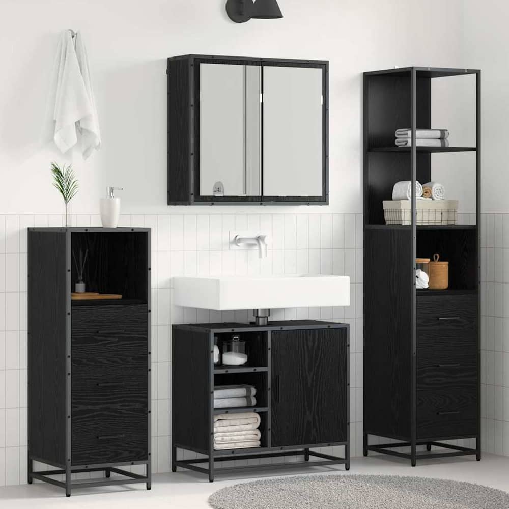 Bathroom Furniture Engineered Wood Black oak