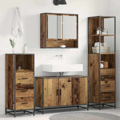 Bathroom Furniture Set 3 pcs Engineered Wood Old wood