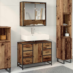 Bathroom Furniture Set 2 pcs Engineered Wood Old wood
