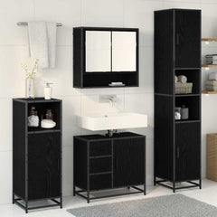 Bathroom Furniture Set 3 pcs 35 x 37.5 x 188.5 cm Black oak