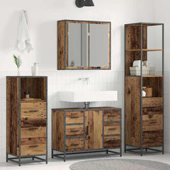 Bathroom Furniture Set 4 pcs Engineered Wood Old wood