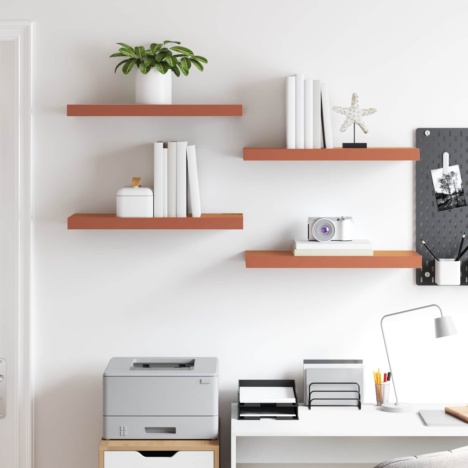 vidaXL Wall Shelf 4 pcs Red 60 x 23.5 x 3.8 cm Engineered Wood 4