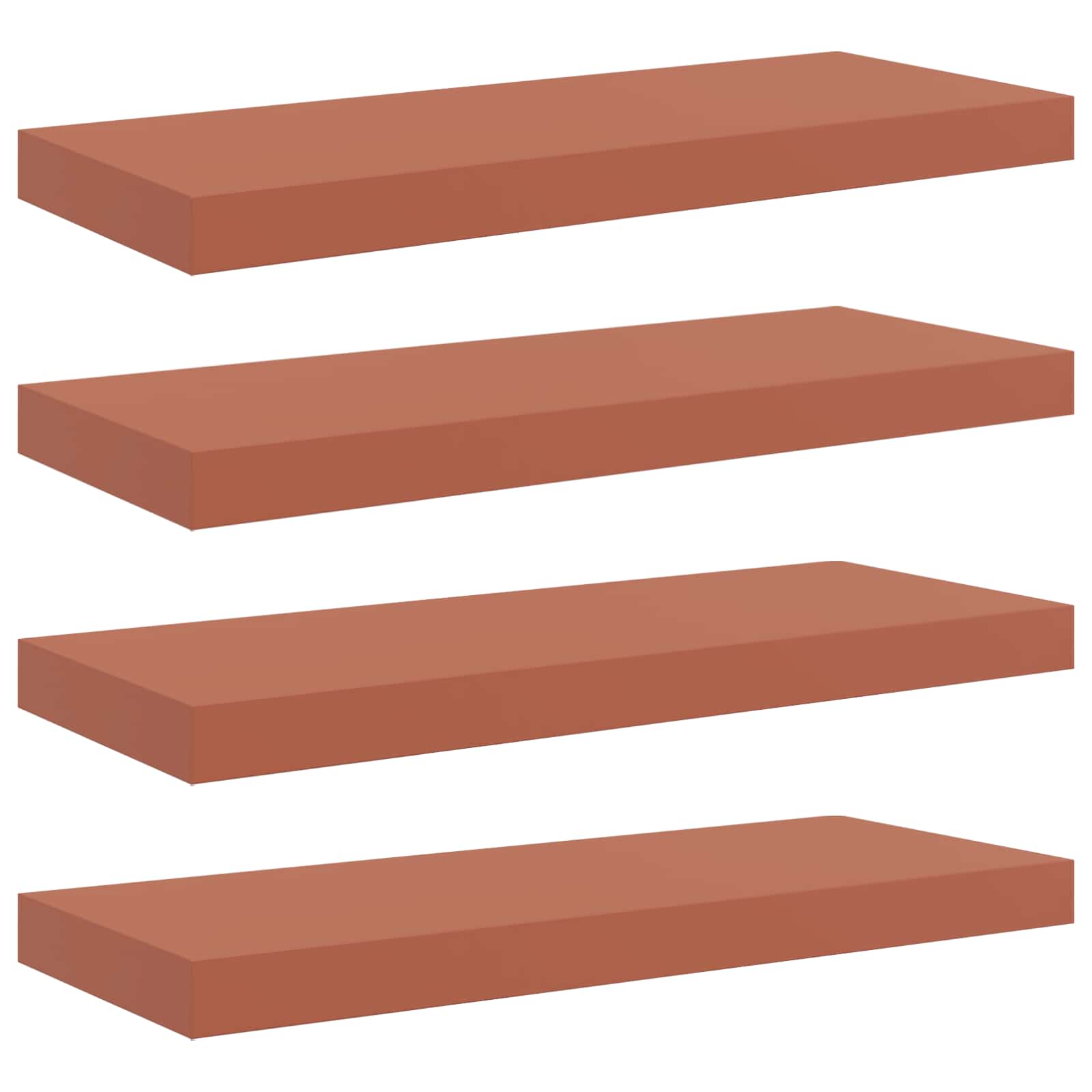 vidaXL Wall Shelf 4 pcs Red 60 x 23.5 x 3.8 cm Engineered Wood 2