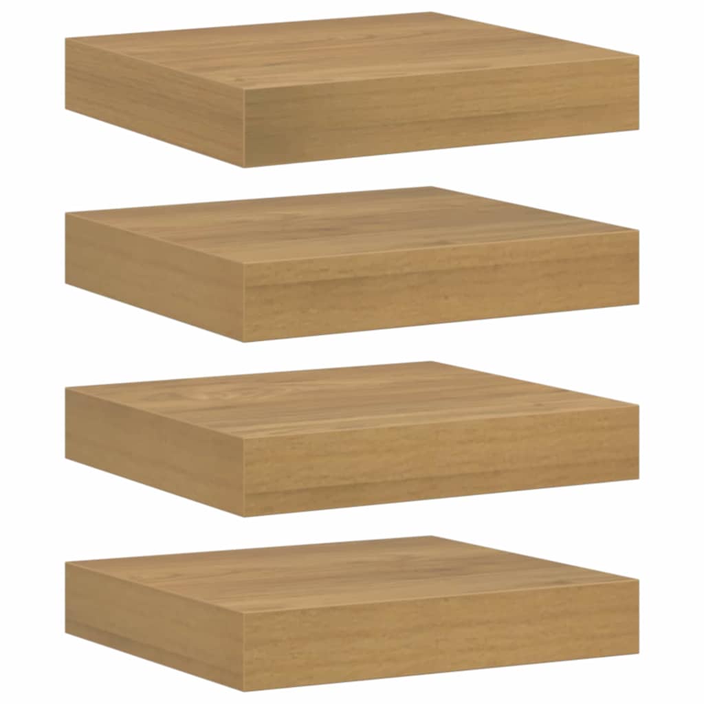 vidaXL Wall Shelf 4 pcs Brown 23 x 23.5 x 3.8 cm Engineered Wood 2