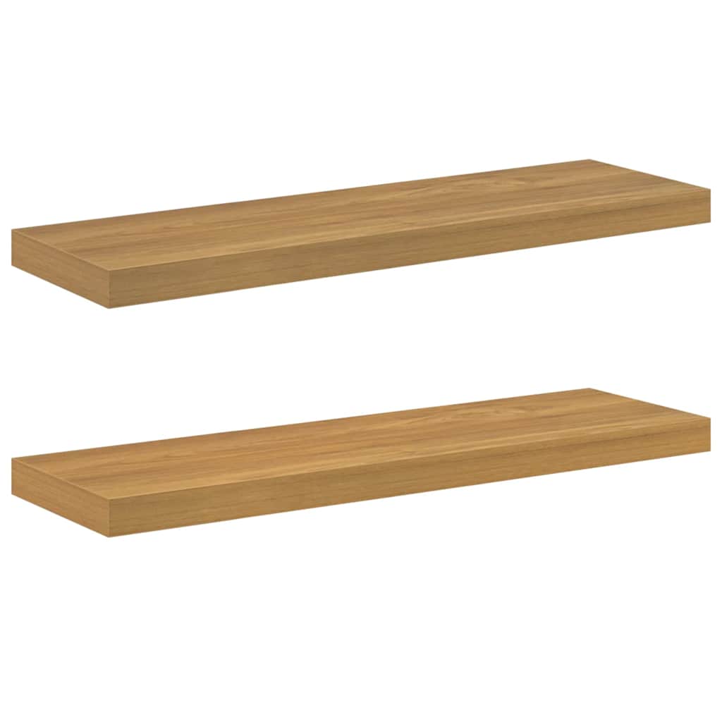 vidaXL Wall Shelf 2 pcs Brown 80 x 23.5 x 3.8 cm Engineered Wood 2