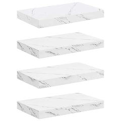 vidaXL Wall Shelf 4 pcs White Marble 40 x 23.5 x 3.8 cm 2