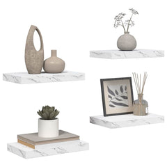 vidaXL Wall Shelf 4 pcs White Marble 40 x 23.5 x 3.8 cm 3