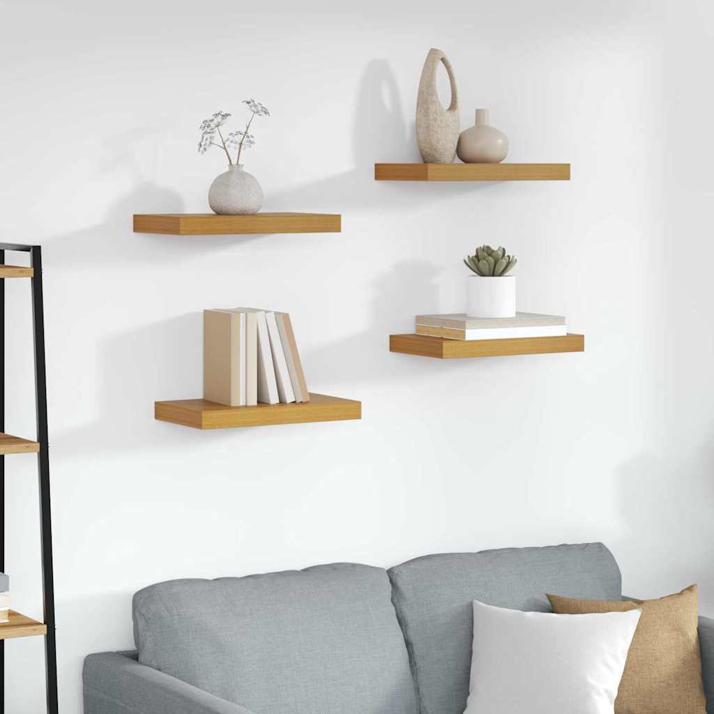 vidaXL Wall Shelf 4 pcs Beige 40 x 23.5 x 3.8 cm Engineered Wood 1