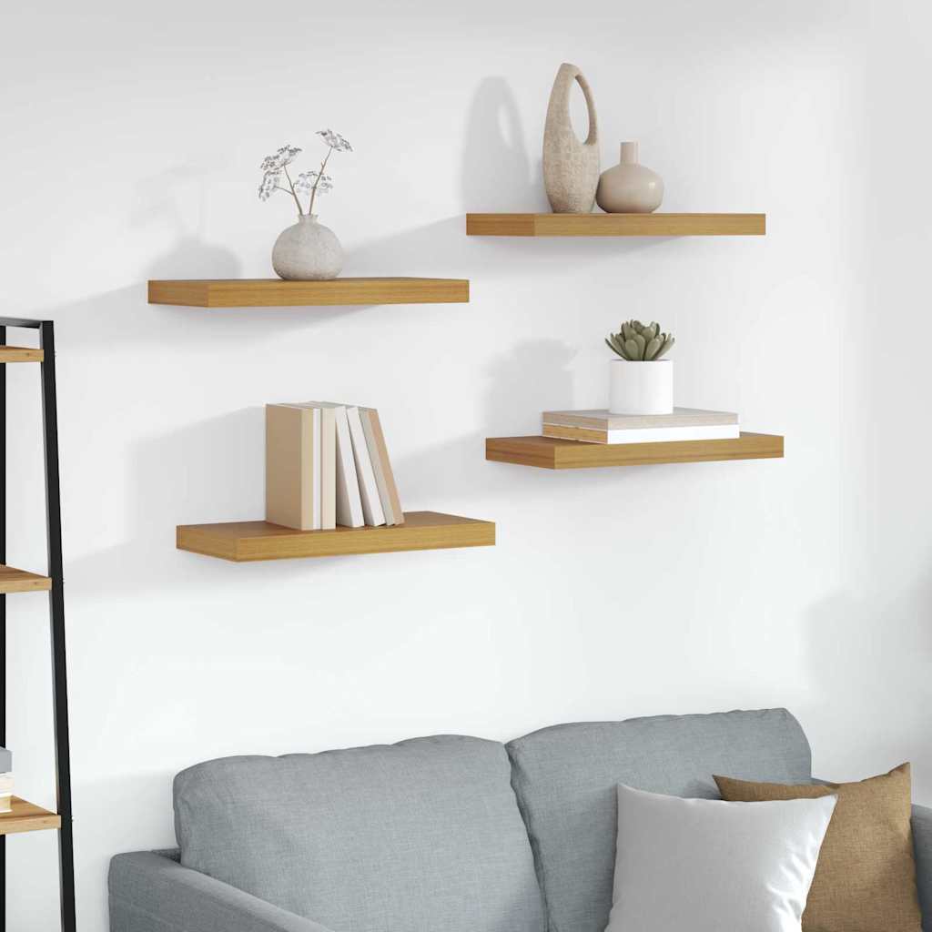 vidaXL Wall Shelf 4 pcs Beige 50 x 23.5 x 3.8 cm Engineered Wood 1