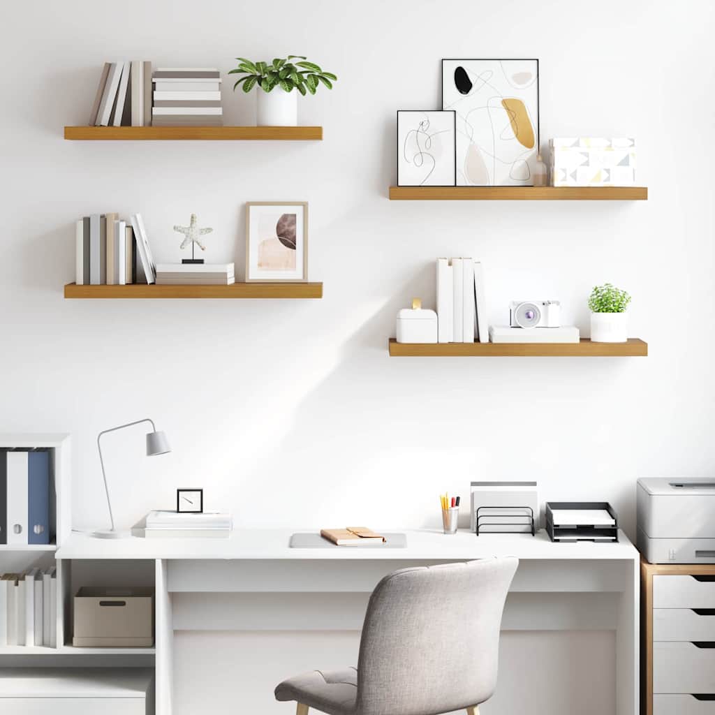 vidaXL Wall Shelf 4 pcs Beige 90 x 23.5 x 3.8 cm Engineered Wood 4