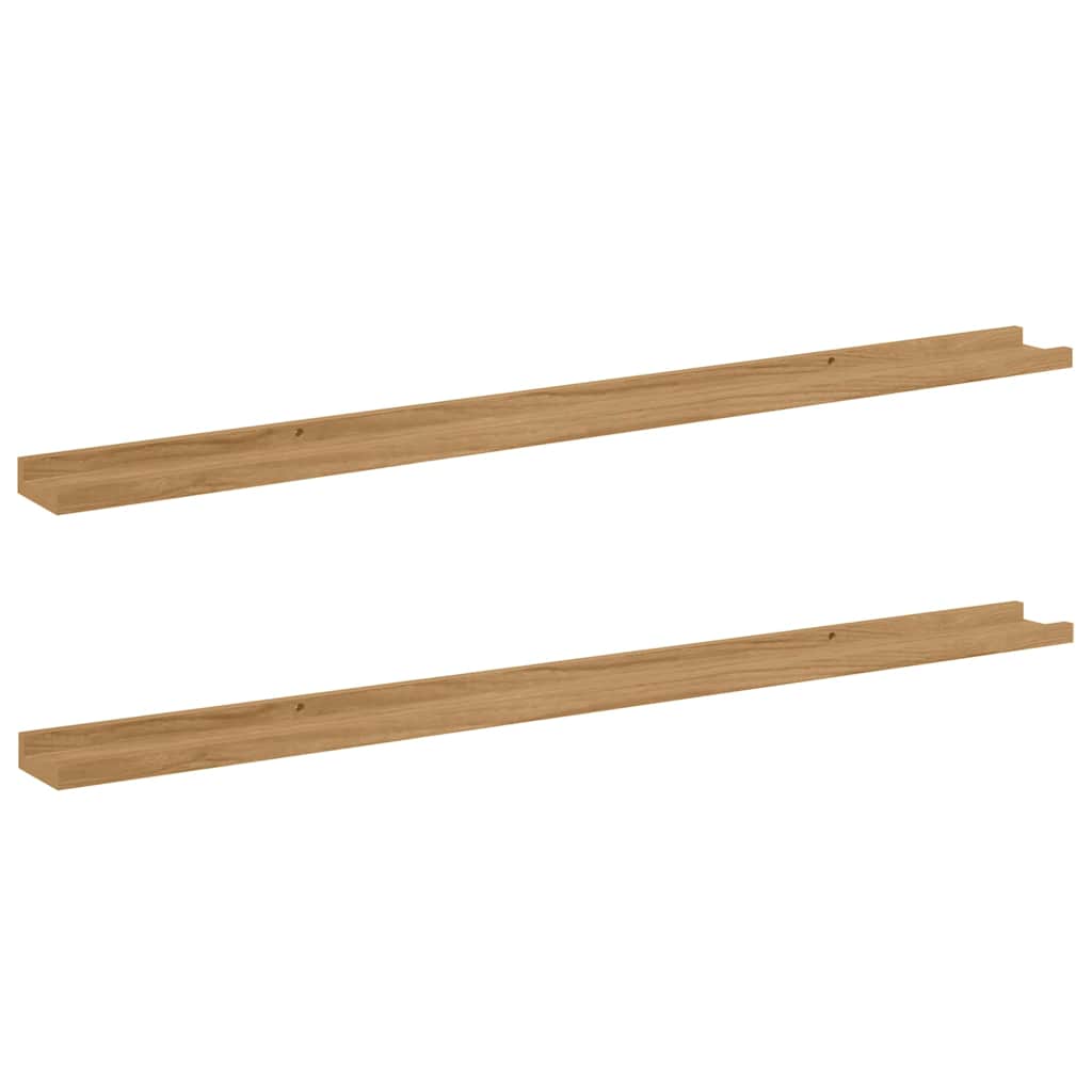 vidaXL Wall Shelf 2 pcs Brown 115 x 9 x 3 cm Engineered Wood 2