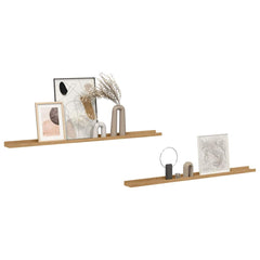 vidaXL Wall Shelf 2 pcs Brown 115 x 9 x 3 cm Engineered Wood 3