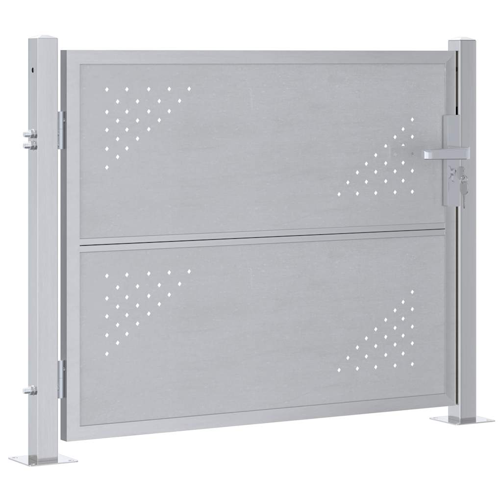 vidaXL Garden Gate with Lock Silver 85 x 70 cm Stainless Steel 4