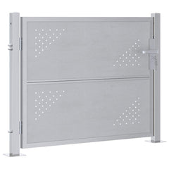 vidaXL Garden Gate with Lock Silver 85 x 70 cm Stainless Steel 4