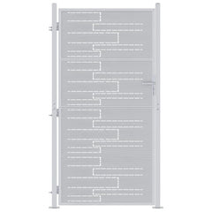 vidaXL Garden Gate 85 x 174 cm Stainless Steel Silver Lockable 2