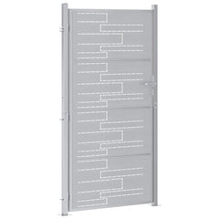 vidaXL Garden Gate 85 x 174 cm Stainless Steel Silver Lockable 4