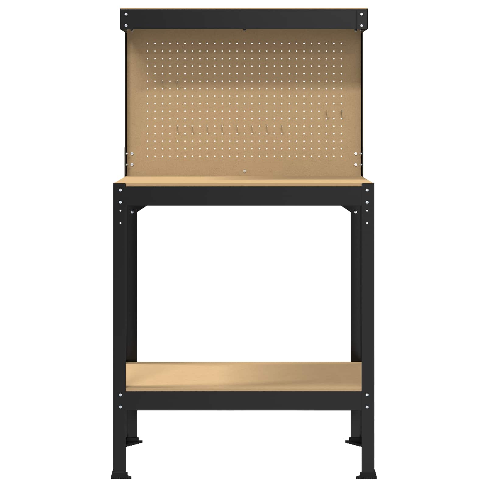 vidaXL Workbench Black 81 x 41 x 145 cm Engineered Wood and Metal 5