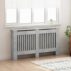 vidaXL Radiator Cover Concrete Grey 152 x 19 x 81.5 cm Engineered Wood 3