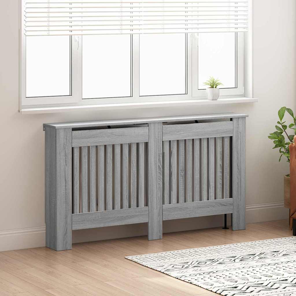 vidaXL Radiator Cover Grey Sonoma 152 x 19 x 81.5 cm Engineered Wood 3