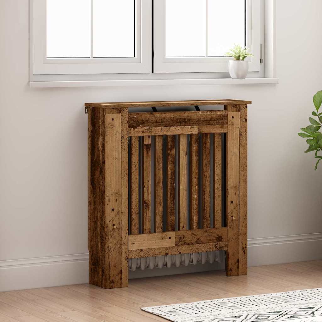 vidaXL Radiator Cover Old Wood 78 x 19 x 81.5 cm Engineered Wood 3