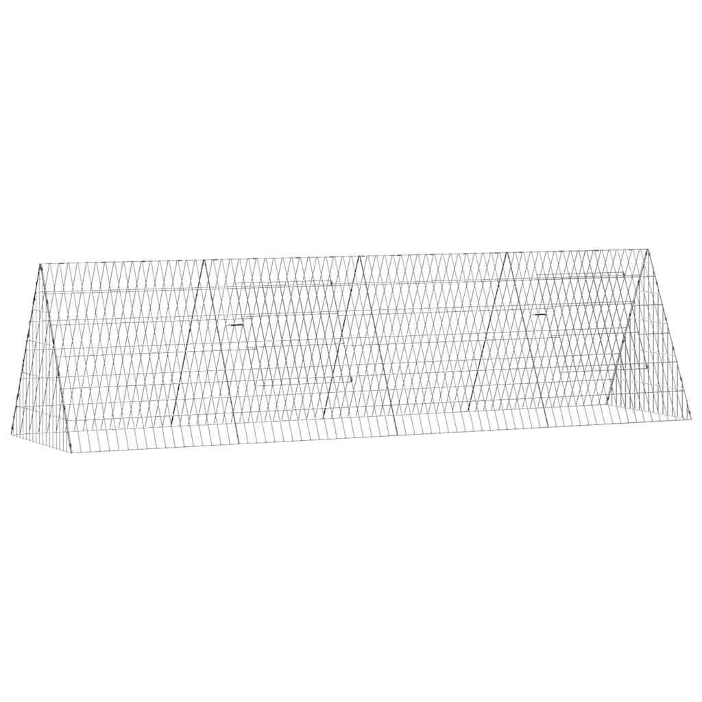 vidaXL Rabbit Cage Silver 215 x 55 x 55 cm Galvanised Steel 2