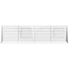 vidaXL Rabbit Cage Silver 215 x 55 x 55 cm Galvanised Steel 6