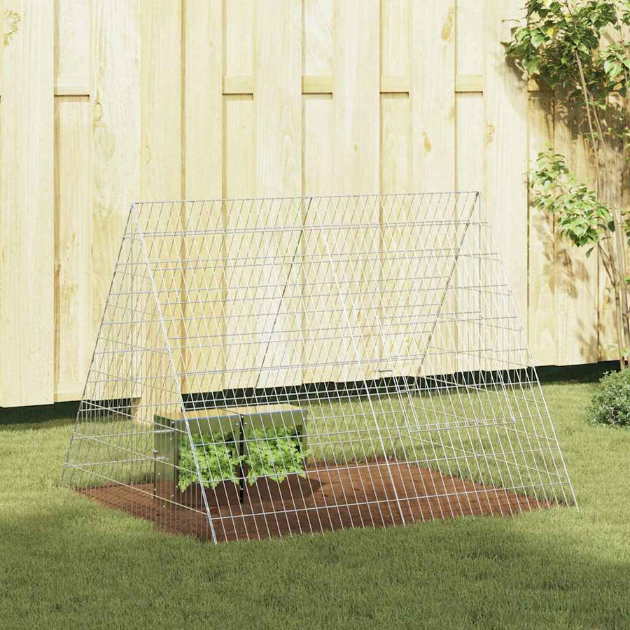 vidaXL Rabbit Cage Silver 110 x 100 x 85 cm Galvanised Steel 1