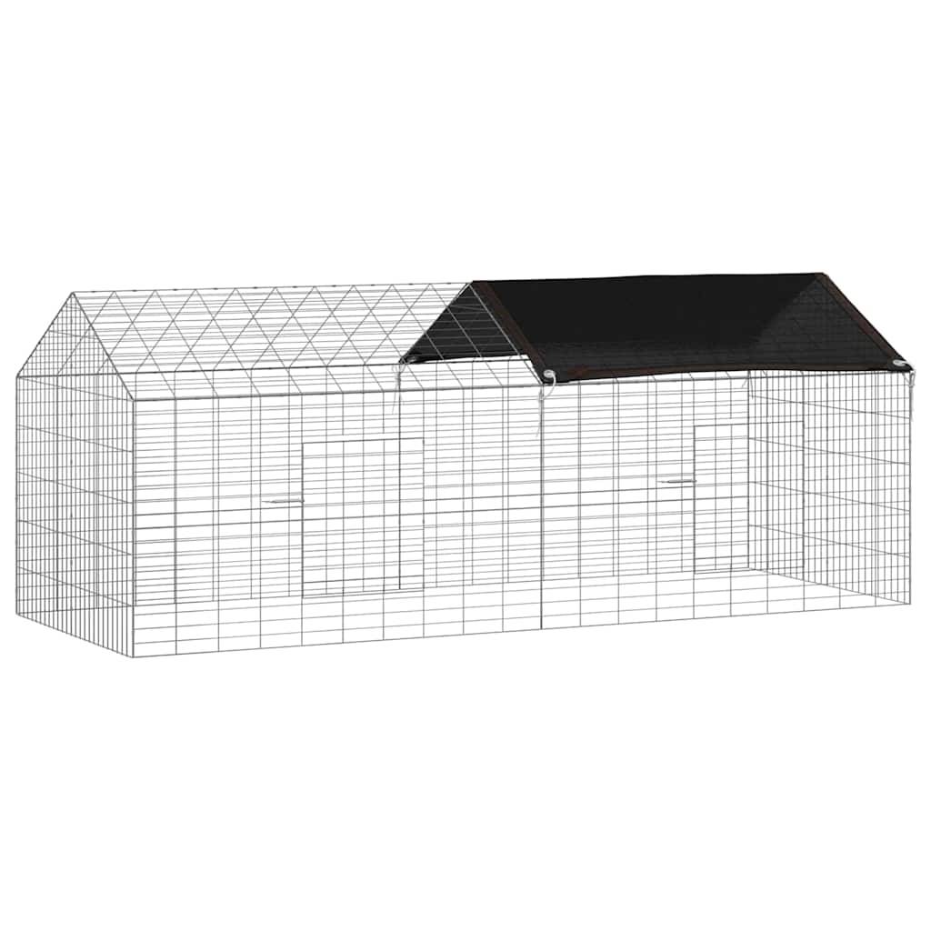 vidaXL Rabbit Cage Silver 200 x 78 x 78 cm Galvanised Steel 2