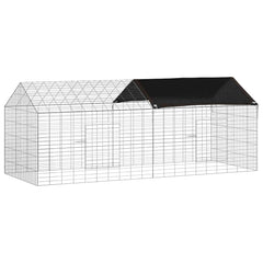 vidaXL Rabbit Cage Silver 200 x 78 x 78 cm Galvanised Steel 2