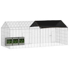 vidaXL Rabbit Cage Silver 200 x 78 x 78 cm Galvanised Steel 3