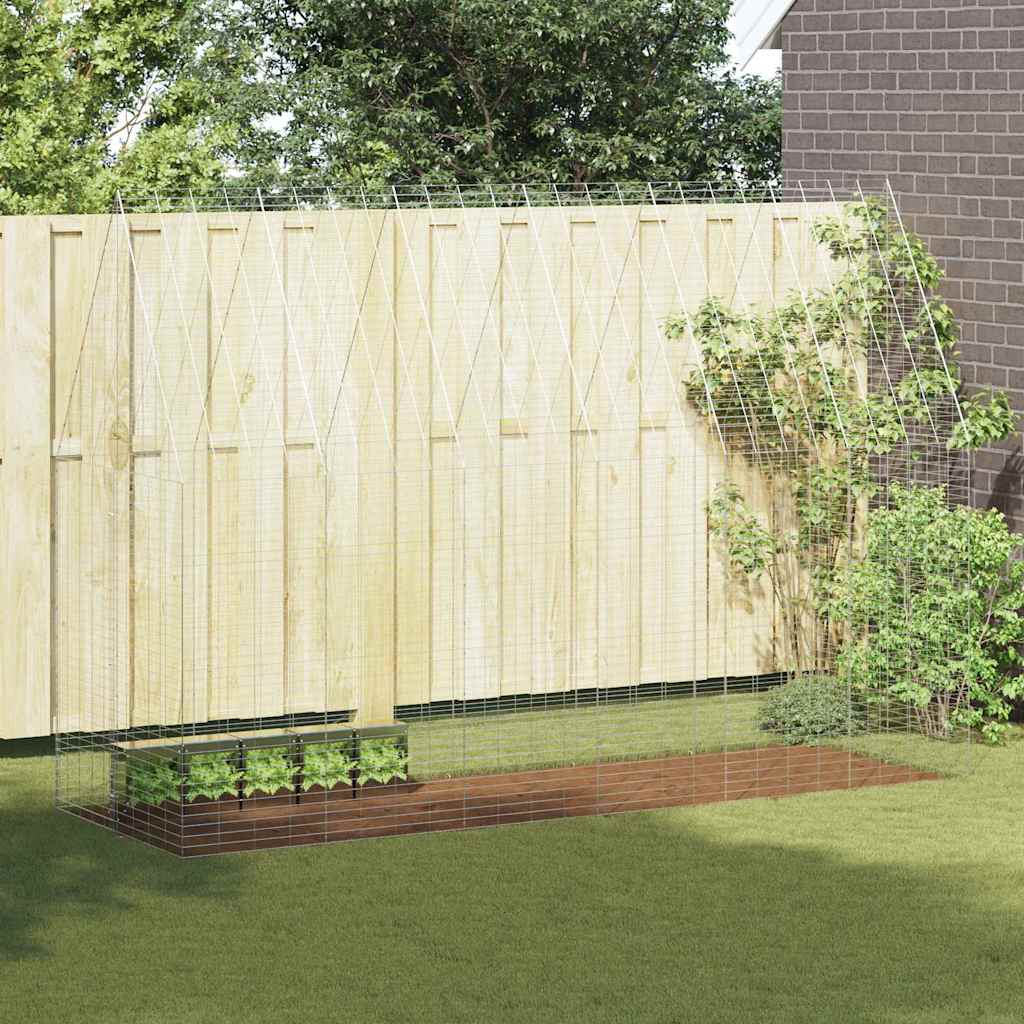 Rabbit Cage Silver 100 x 100 x 210 cm Galvanised Steel 303 cm without roof