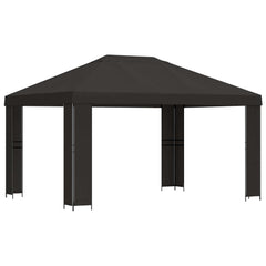 Gazebo 4 x 3 m Polyester and Steel 190 gsm without Sidewall Anthracite