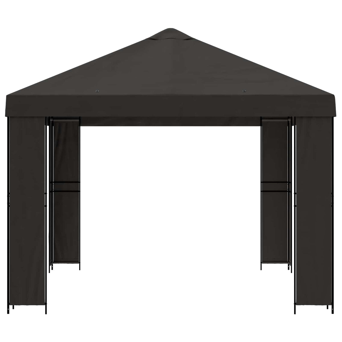 Gazebo 4 x 3 m Polyester and Steel 190 gsm without Sidewall Anthracite