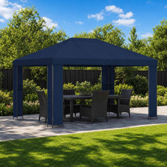 Gazebo 4 x 3 m Polyester and Steel 190 gsm without Sidewall Blue