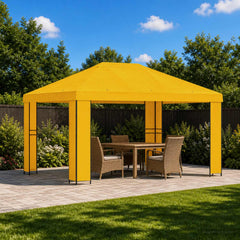 Gazebo 4 x 3 m Polyester and Steel 190 gsm without Sidewall Yellow