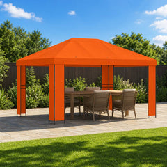 Gazebo 4 x 3 m Polyester and Steel 190 gsm without Sidewall Orange