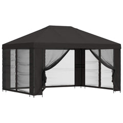 Garden Gazebo with Sidewalls 4 x 3 m Polyester and Steel with 4 Sidewalls Anthracite