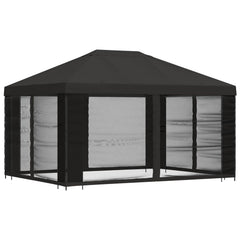 Garden Gazebo with Sidewalls 4 x 3 m Polyester and Steel with 4 Sidewalls Anthracite