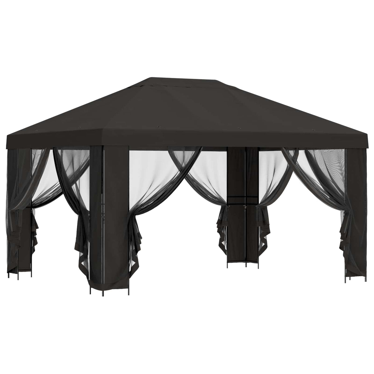 Garden Gazebo with Sidewalls 4 x 3 m Polyester and Steel with 4 Sidewalls Anthracite