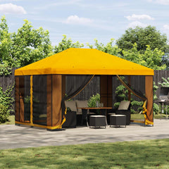 Garden Gazebo with Sidewalls 4 x 3 m Polyester and Steel with 4 Sidewalls Yellow