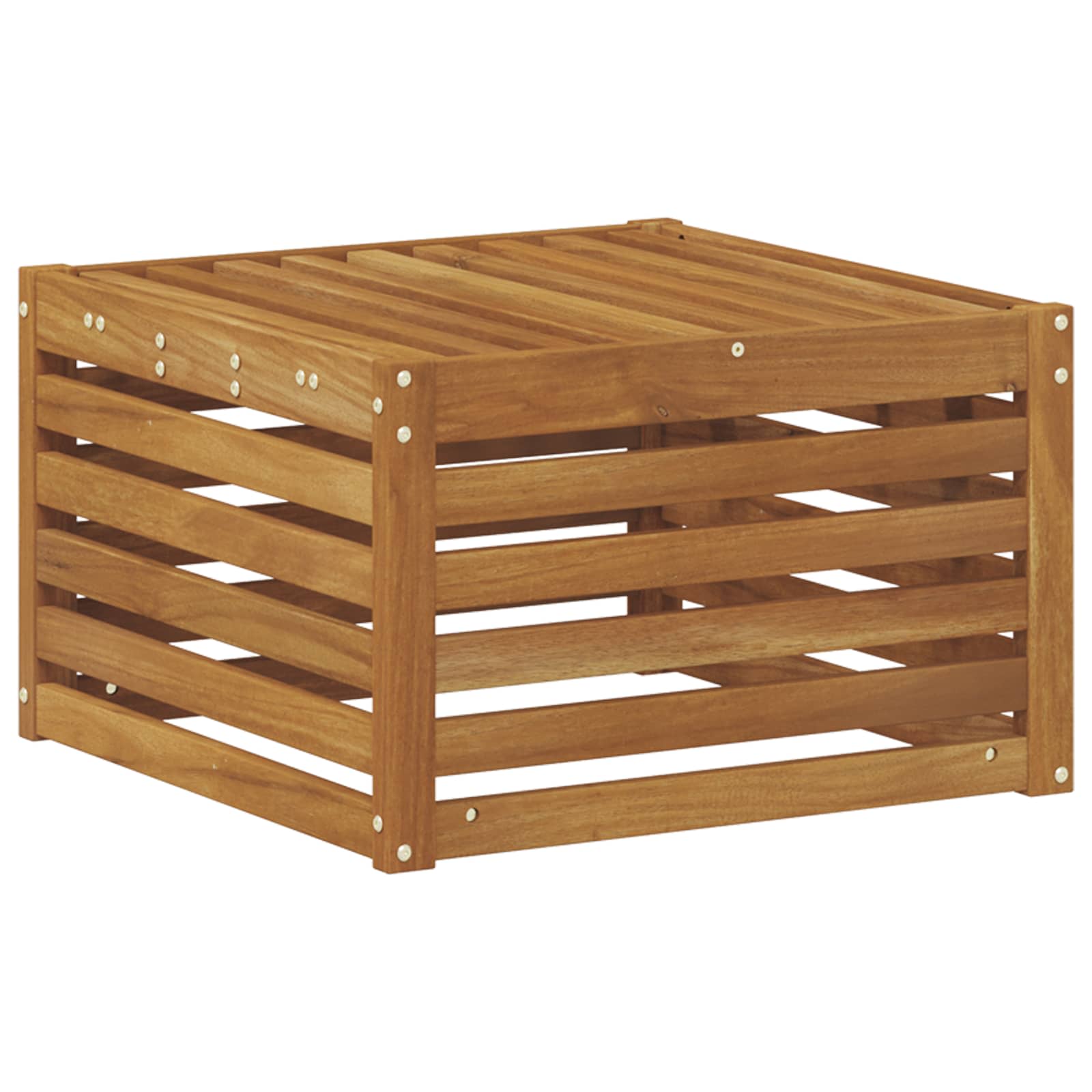 vidaXL Outdoor Footstool Solid Acacia Wood Natural 59 x 59 x 37 cm 5