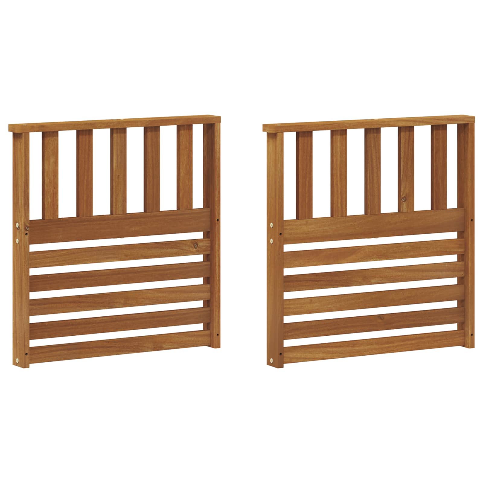 vidaXL Armrests 2 pcs Brown 60 x 6 x 61 cm Solid Acacia Wood 2