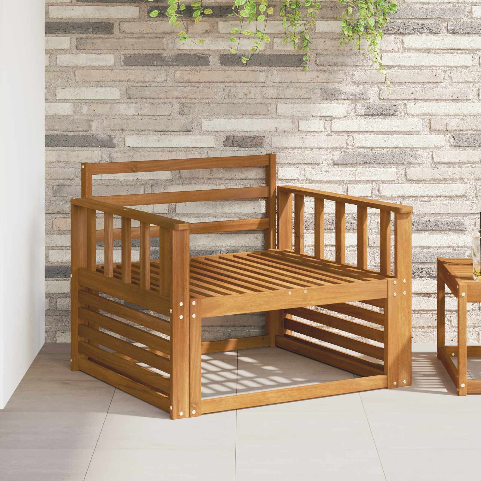 vidaXL Armrest 2 pcs Natural 80 x 6 x 61 cm Solid Acacia Wood 1