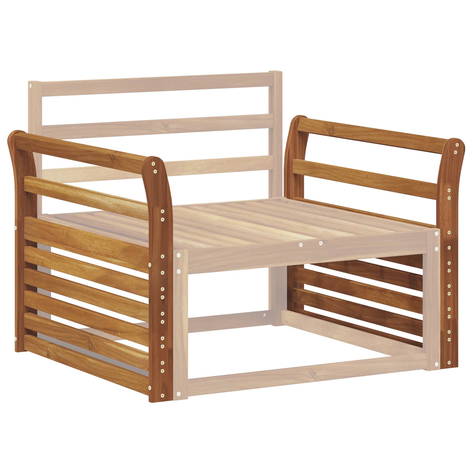 vidaXL Armrest 2 pcs Natural 78.5 x 8 x 60 cm Solid Acacia Wood 3