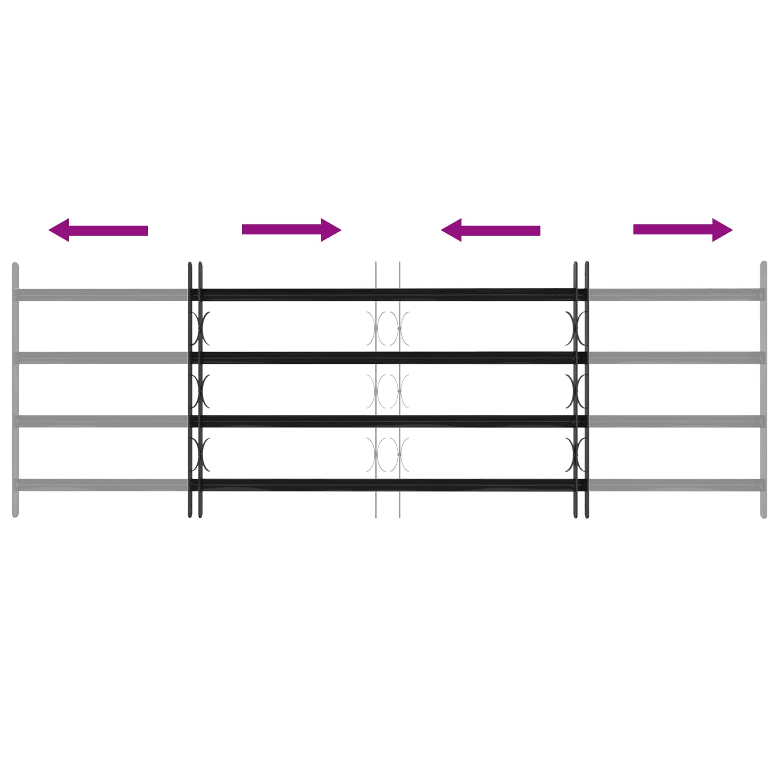 vidaXL Window Security Grille 175 x 60 cm Galvanized Steel 5