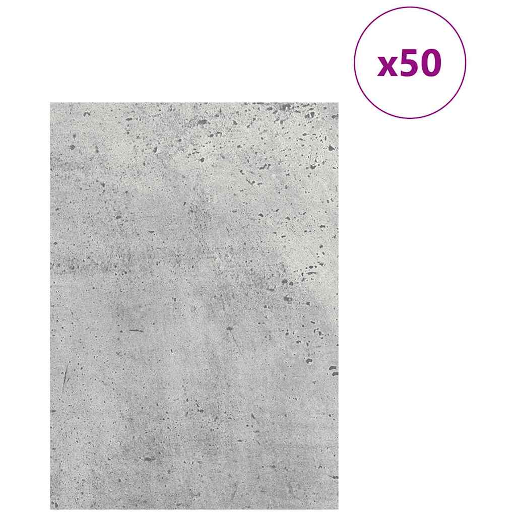 vidaXL Decor Panels 50 pcs Concrete Grey 21 x 30 x 0.27 cm 3