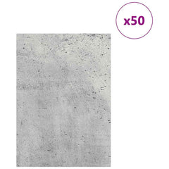 vidaXL Decor Panels 50 pcs Concrete Grey 21 x 30 x 0.27 cm 3