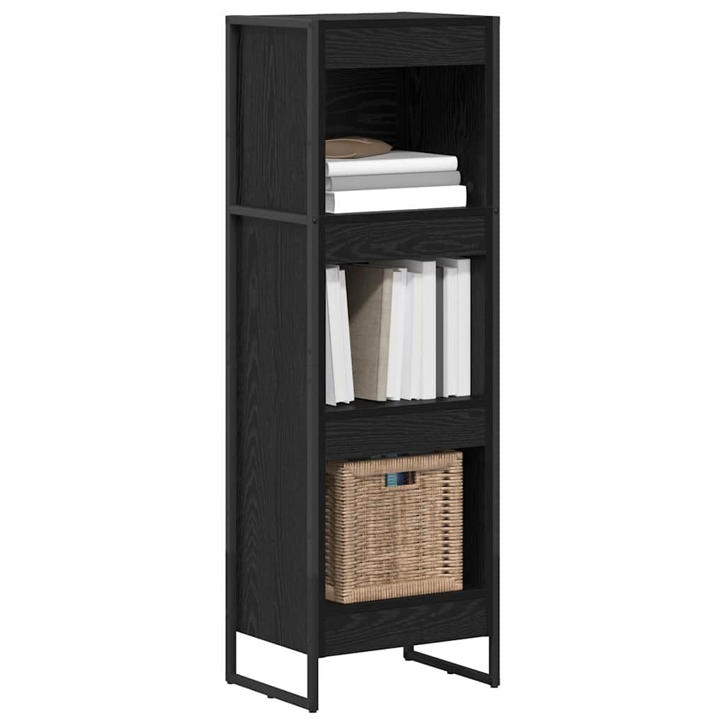 vidaXL Book Cabinet 40 x 30 x 121 cm Engineered Wood Black Oak 3