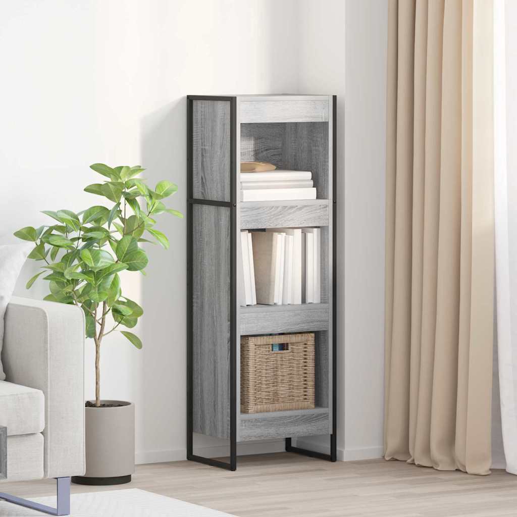 vidaXL Book Cabinet 40 x 30 x 121 cm Engineered Wood Grey Sonoma 1